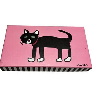 NWT Marc Tetro Black Cat Zipper Wallet Credit Card Holder Coins Gift